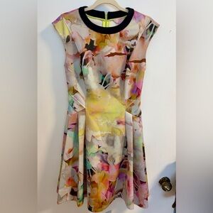 Ted Baker Pastel Multi Watercolor Midi Dress